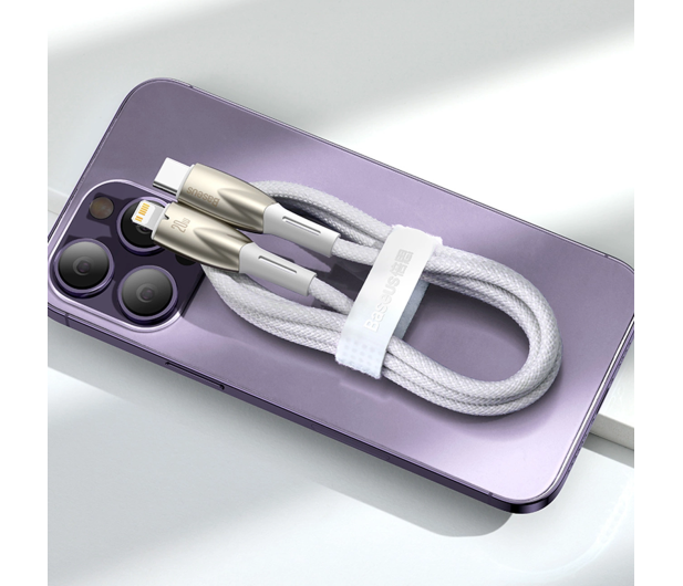 Baseus Kabel CADH000002 Lightning - USB-C PD 20W 480Mb/s 1m - biały - 1502165 - zdjęcie 3